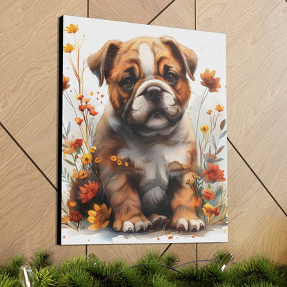 "Adorable Bulldog" - Canvas Print