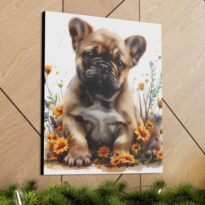 "Adorable Tan French Bulldog" - Canvas Print