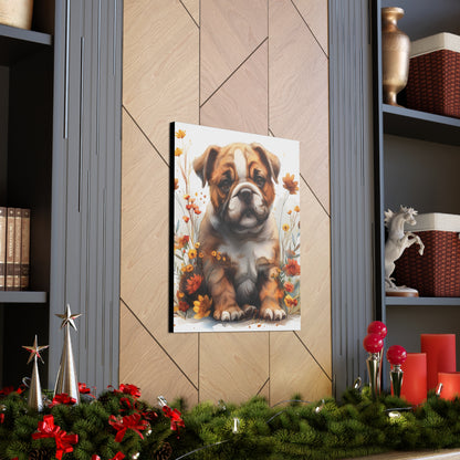 "Adorable Bulldog" - Canvas Print