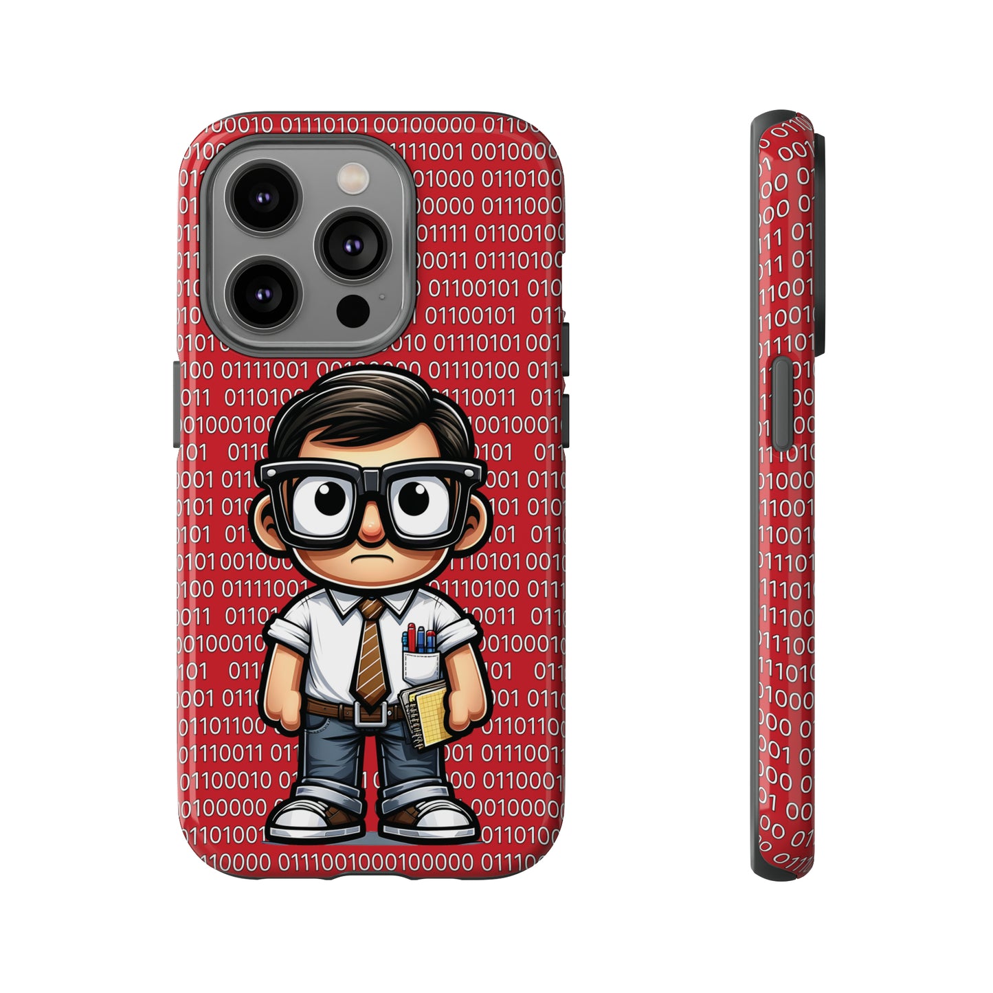 Nerd Binary - Red Tough Cases