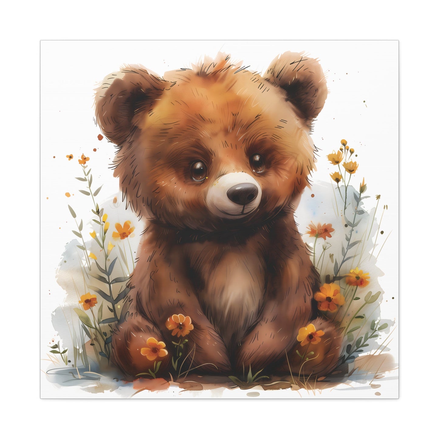 "Adorable Bear" - Artistic Canvas Print - Unchained Creation