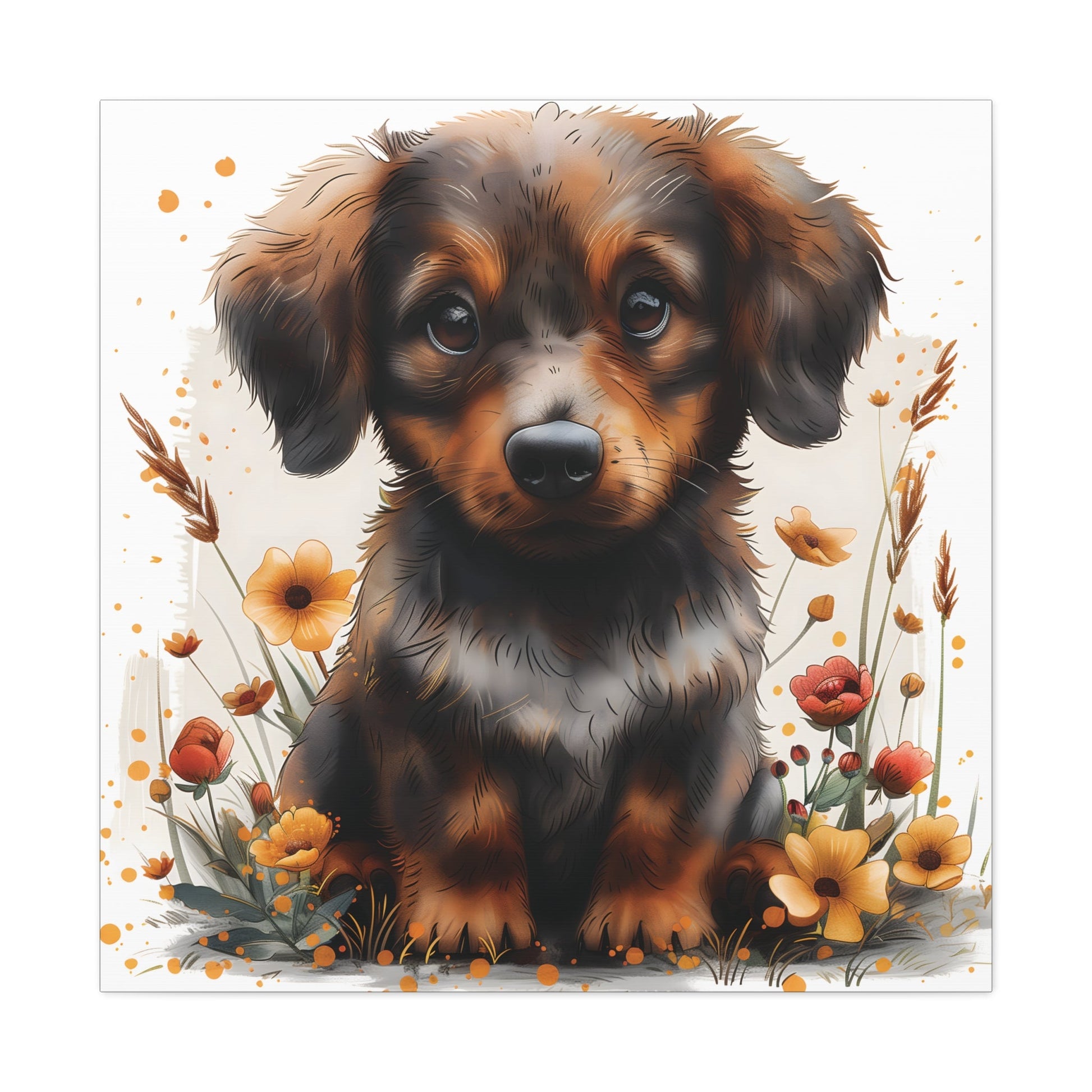 "Adorable Dachshund" - Canvas Print - Unchained Creation