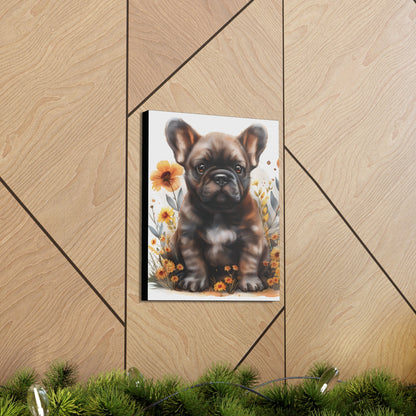 "Adorable French Bulldog" - Canvas Print - Unchained Creation