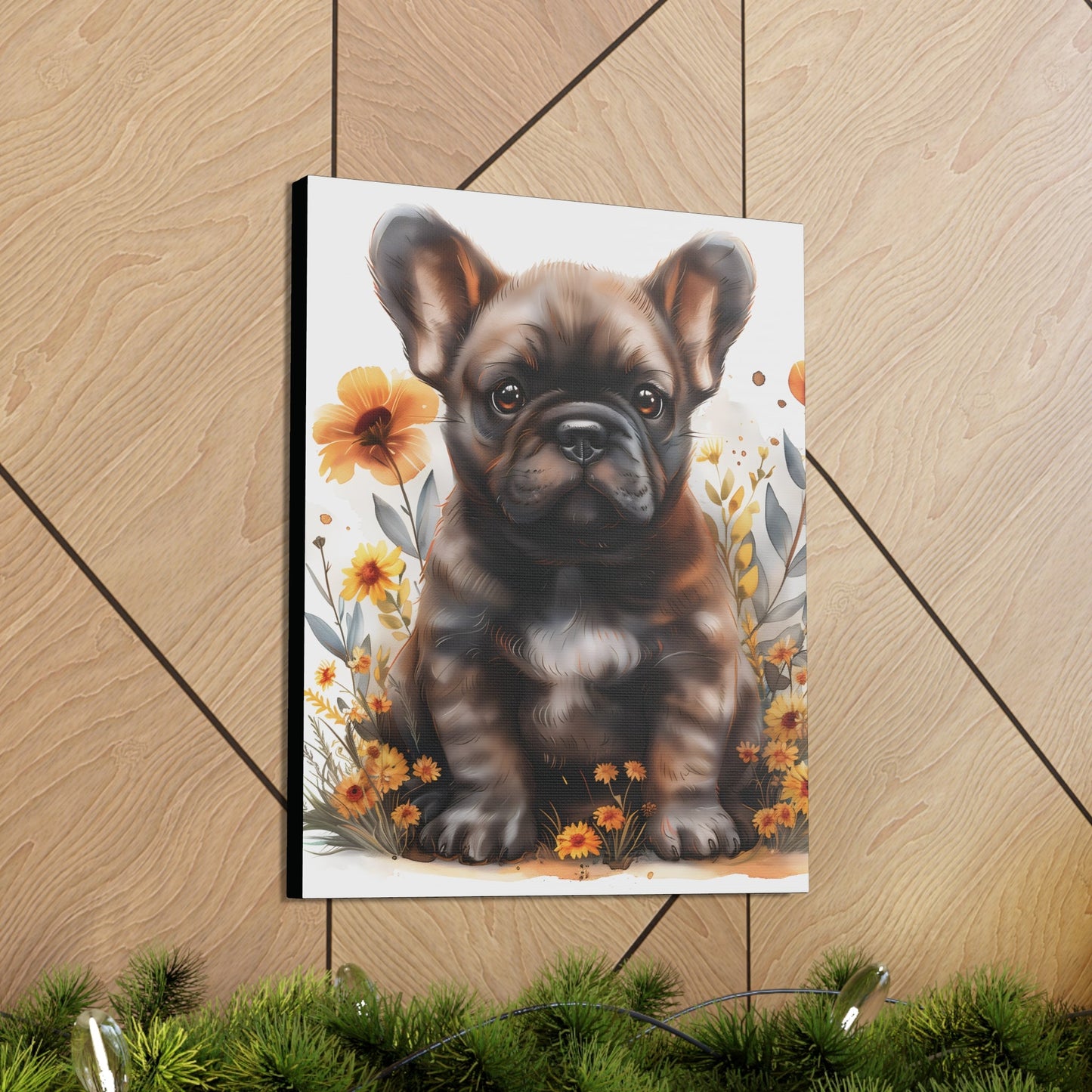 "Adorable French Bulldog" - Canvas Print - Unchained Creation