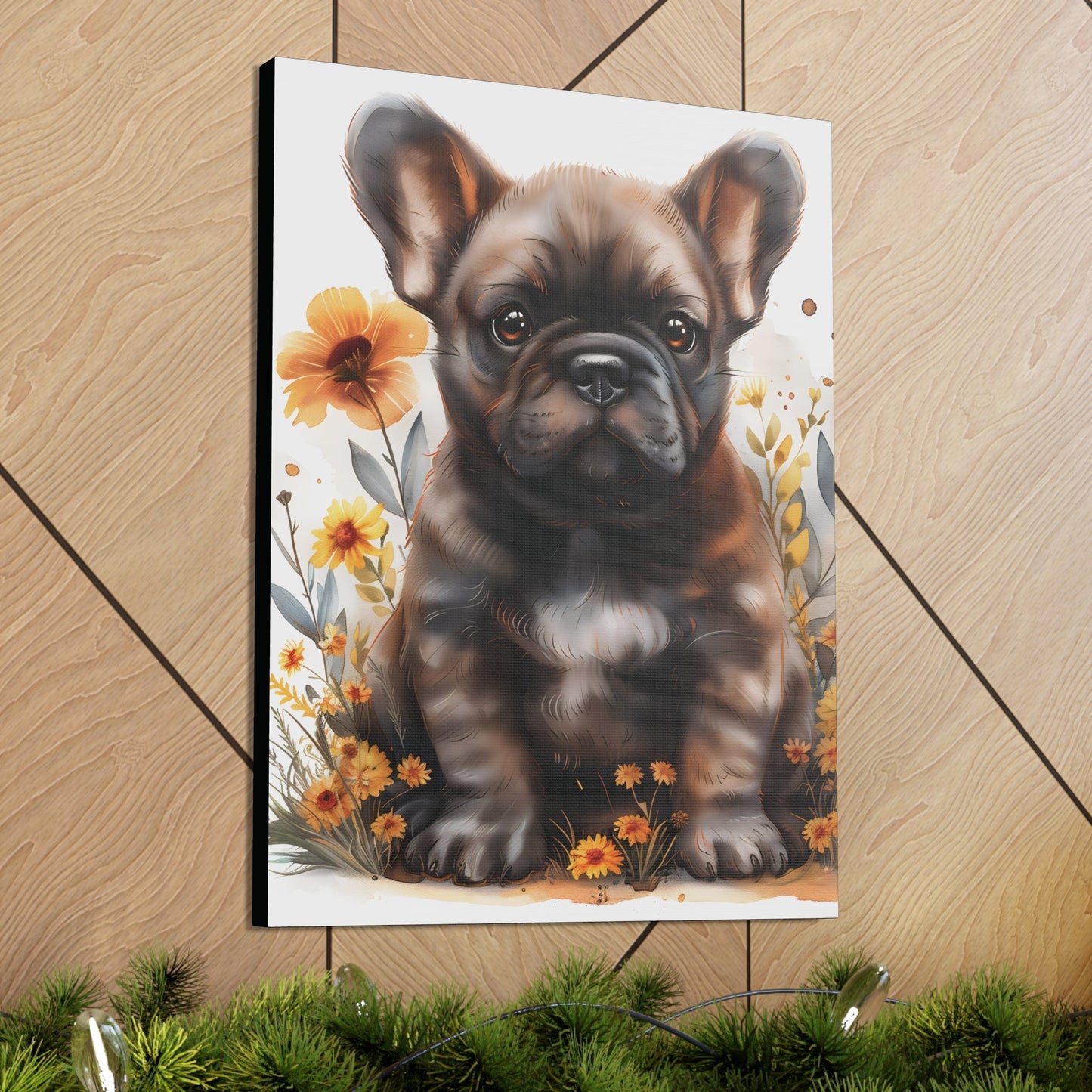 "Adorable French Bulldog" - Canvas Print - Unchained Creation