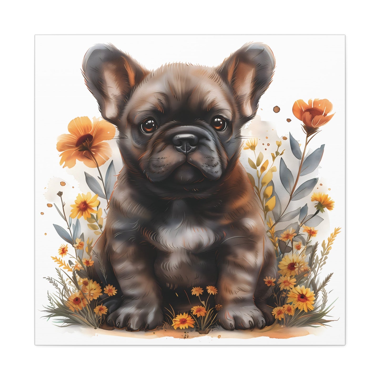 "Adorable French Bulldog" - Canvas Print - Unchained Creation