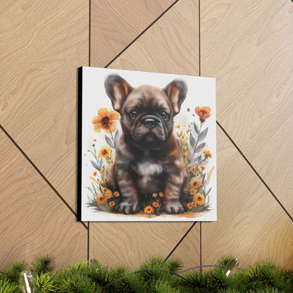 "Adorable French Bulldog" - Canvas Print - Unchained Creation