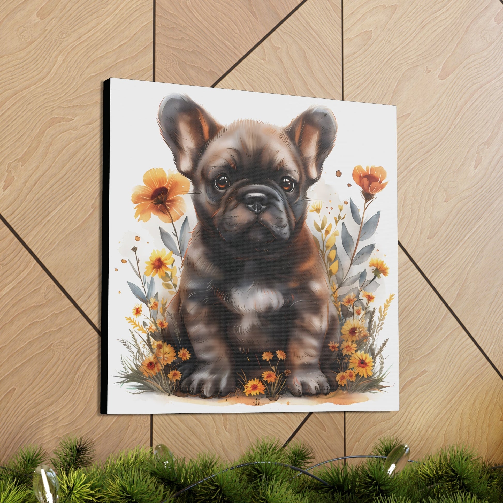 "Adorable French Bulldog" - Canvas Print - Unchained Creation