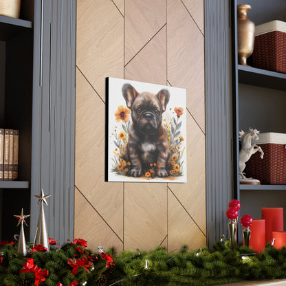 "Adorable French Bulldog" - Canvas Print - Unchained Creation