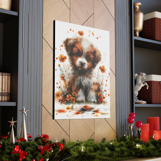 "Adorable Puppy" - Canvas Print - Unchained Creation