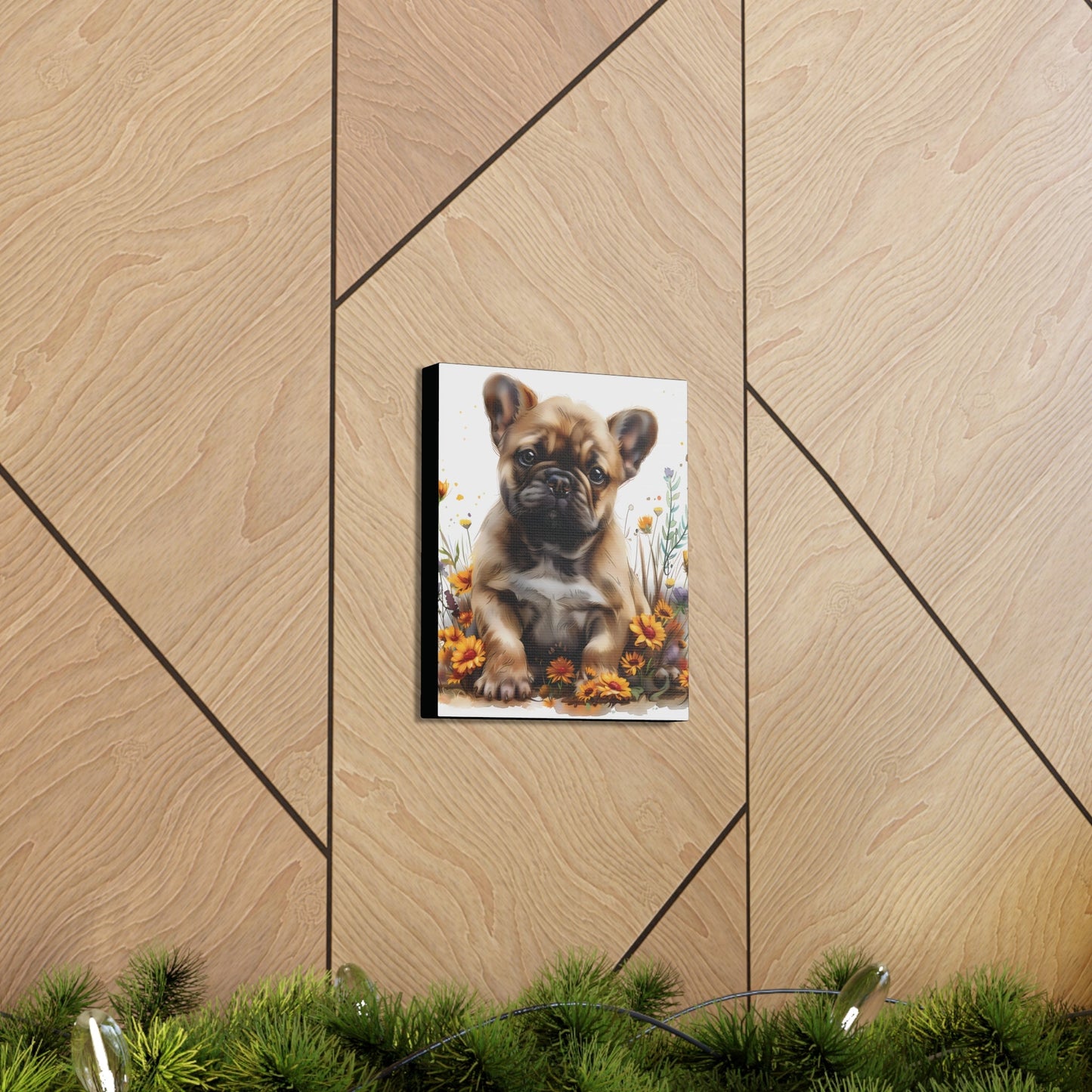 "Adorable Tan French Bulldog" - Canvas Print - Unchained Creation