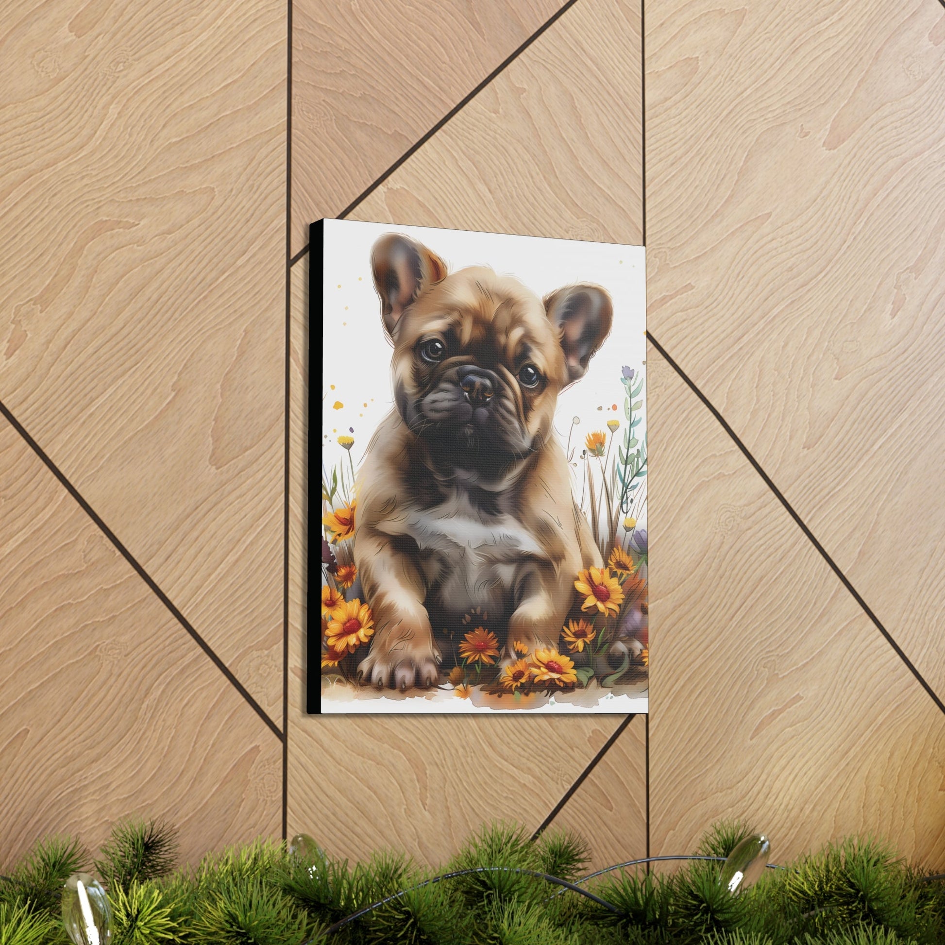 "Adorable Tan French Bulldog" - Canvas Print - Unchained Creation