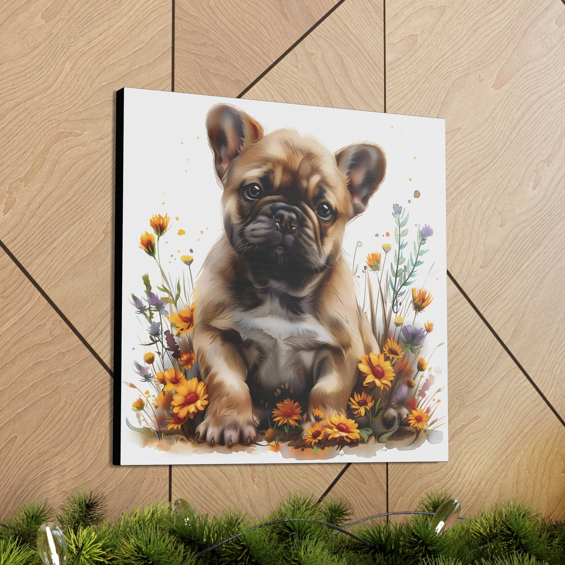 "Adorable Tan French Bulldog" - Canvas Print - Unchained Creation