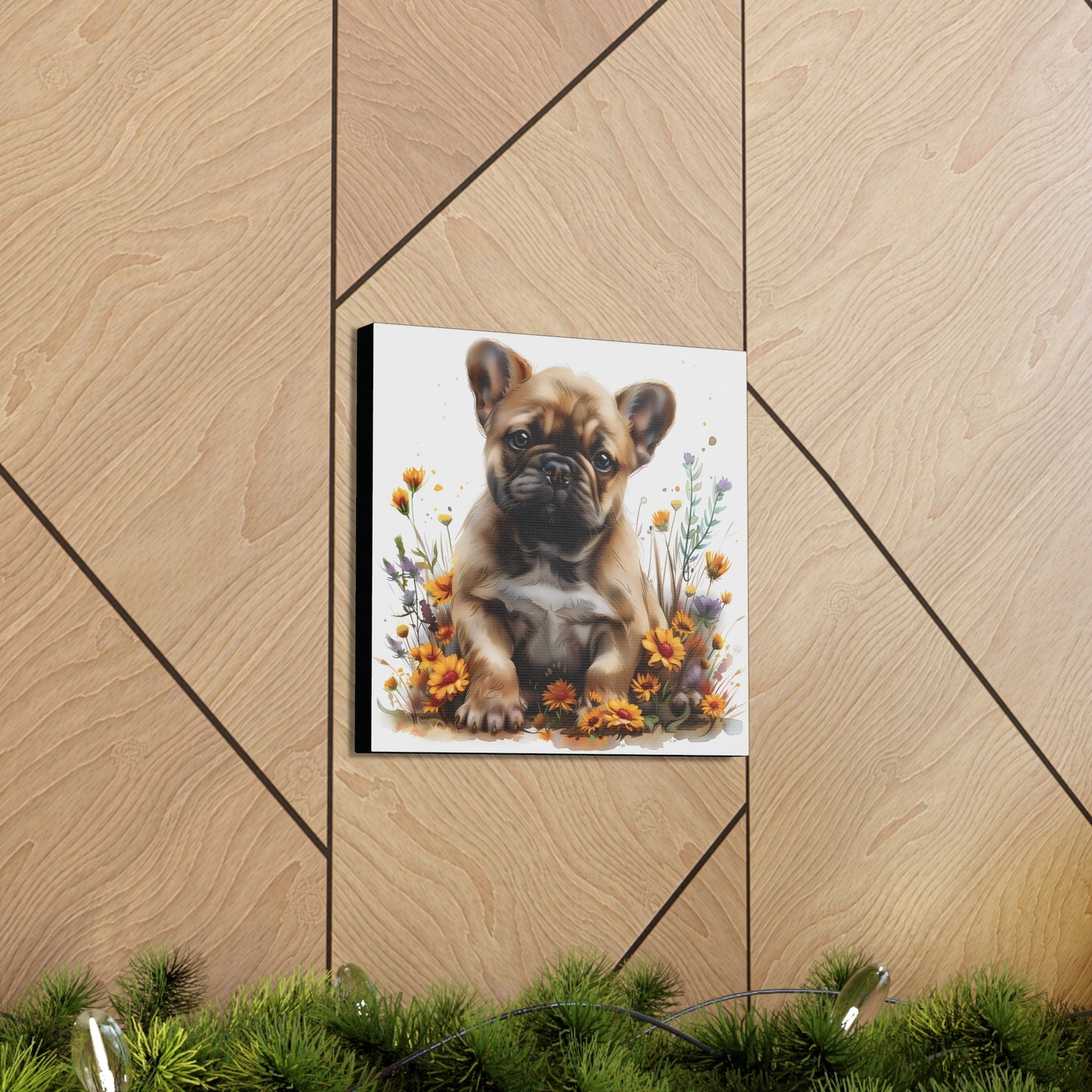 "Adorable Tan French Bulldog" - Canvas Print - Unchained Creation