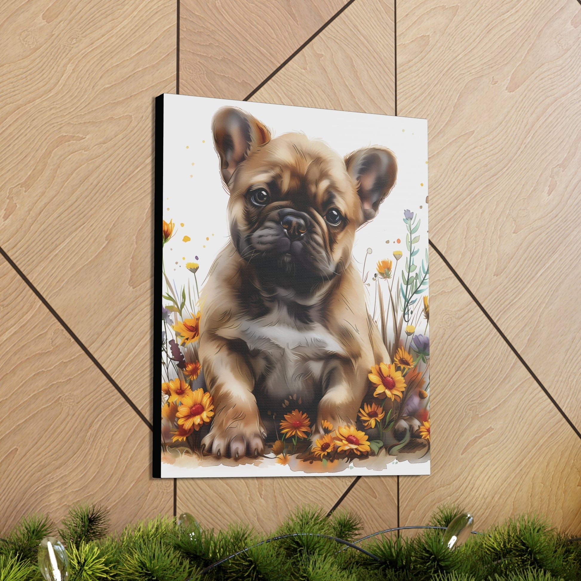 "Adorable Tan French Bulldog" - Canvas Print - Unchained Creation