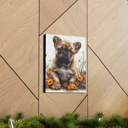 "Adorable Tan French Bulldog" - Canvas Print - Unchained Creation