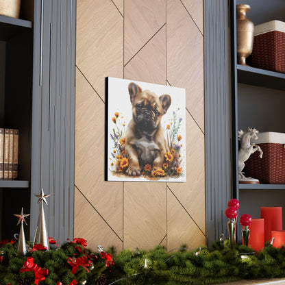 "Adorable Tan French Bulldog" - Canvas Print - Unchained Creation