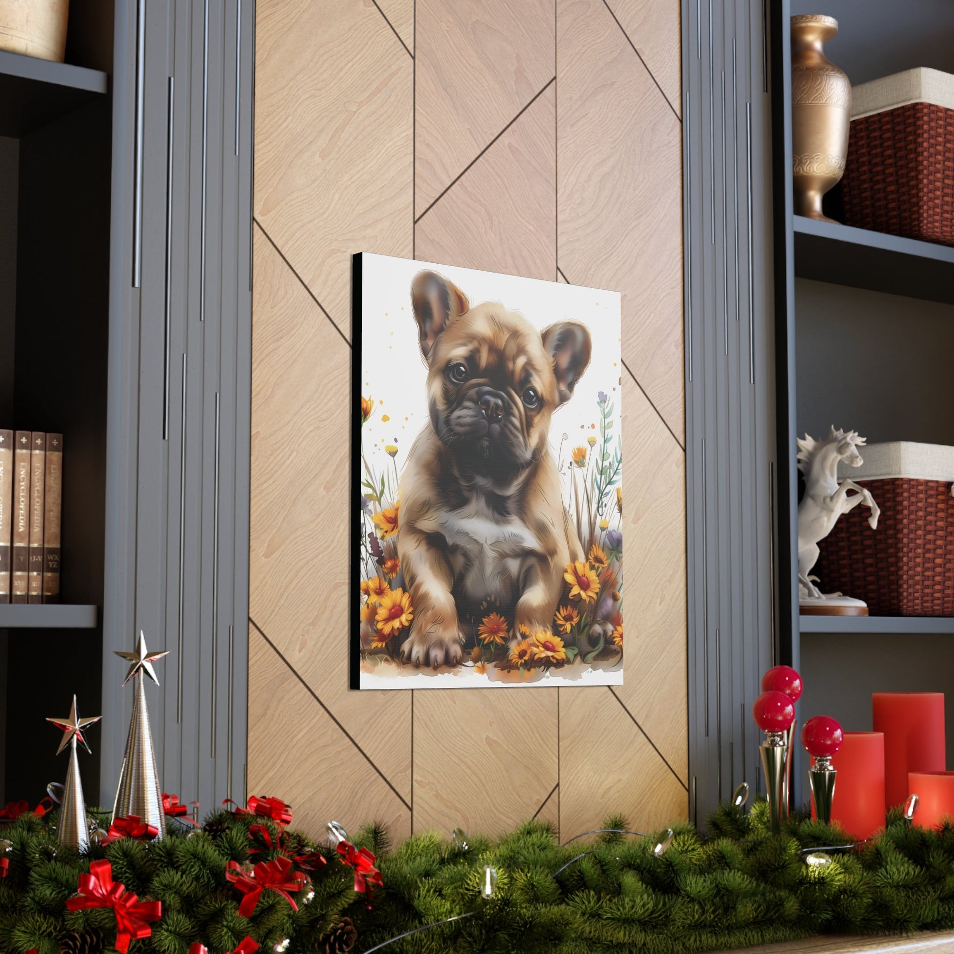 "Adorable Tan French Bulldog" - Canvas Print - Unchained Creation