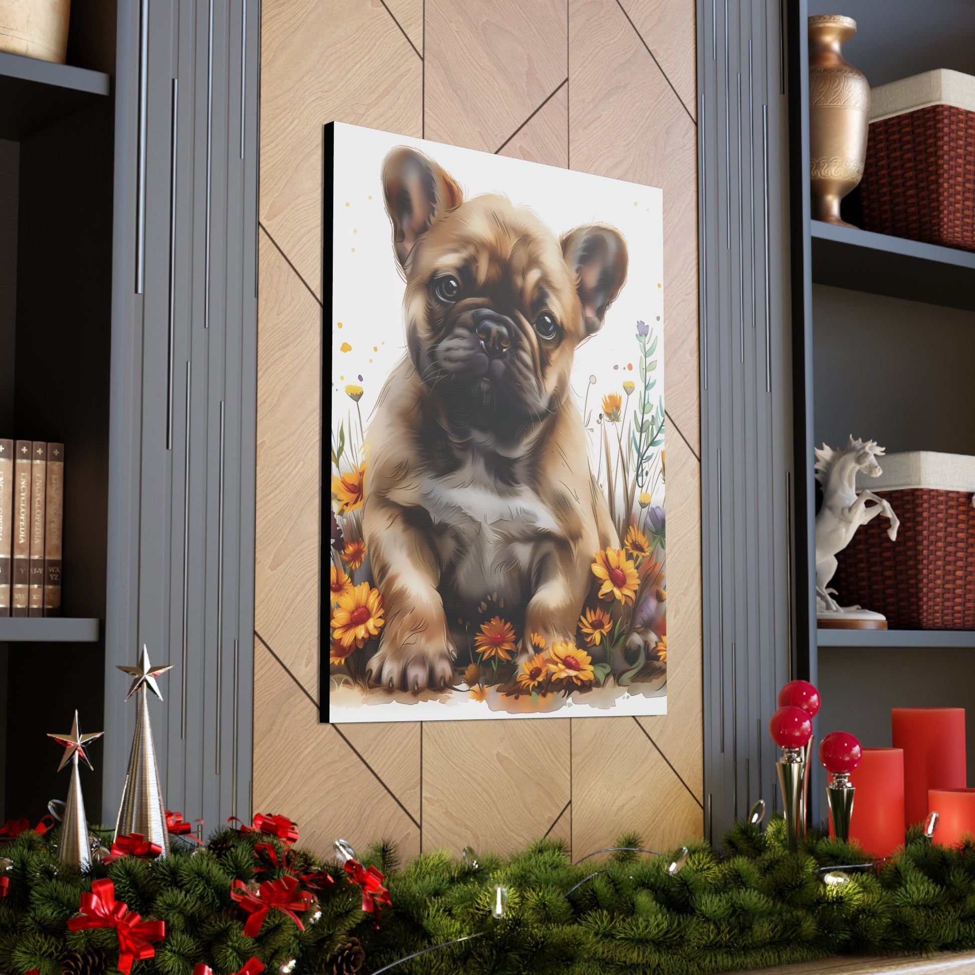 "Adorable Tan French Bulldog" - Canvas Print - Unchained Creation