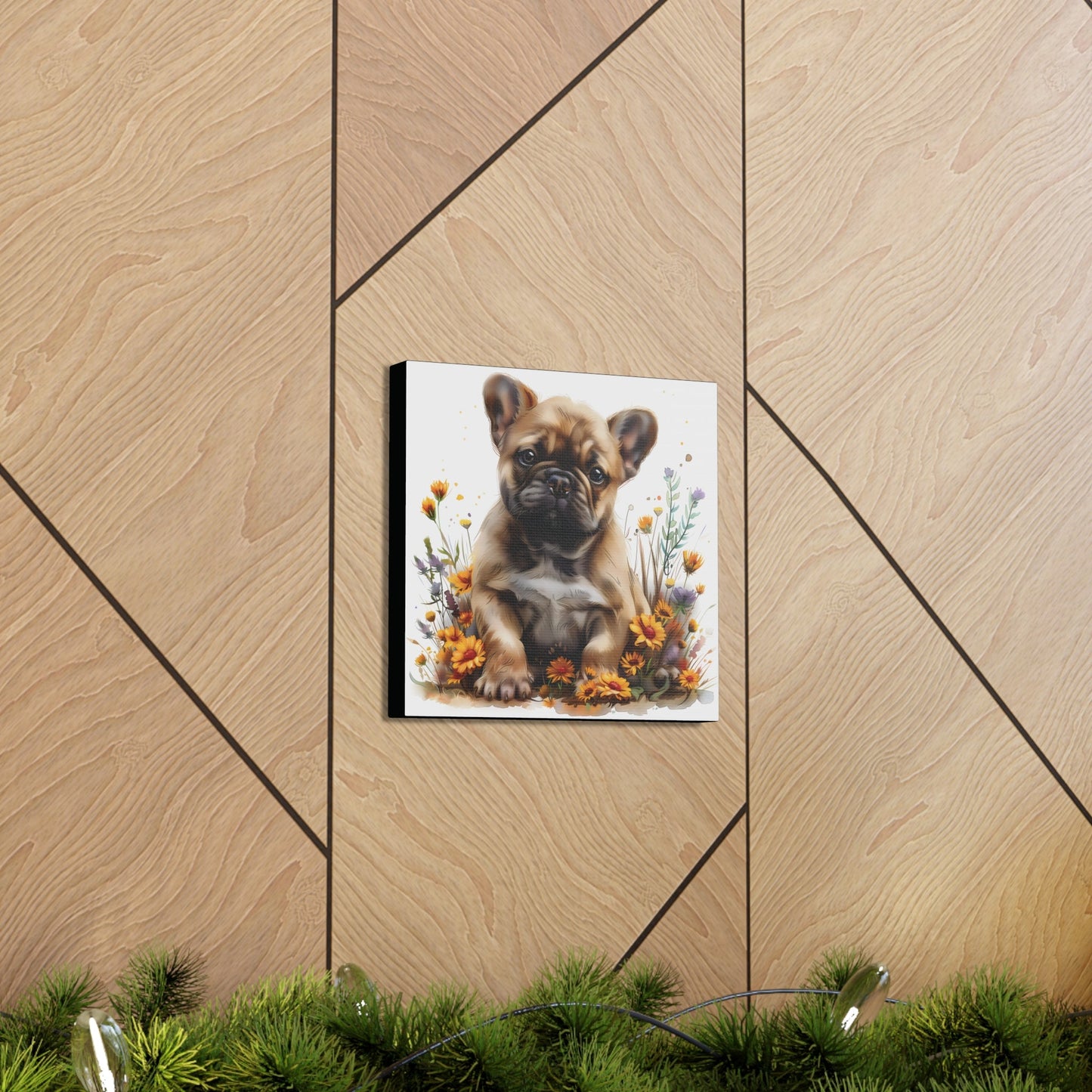 "Adorable Tan French Bulldog" - Canvas Print - Unchained Creation