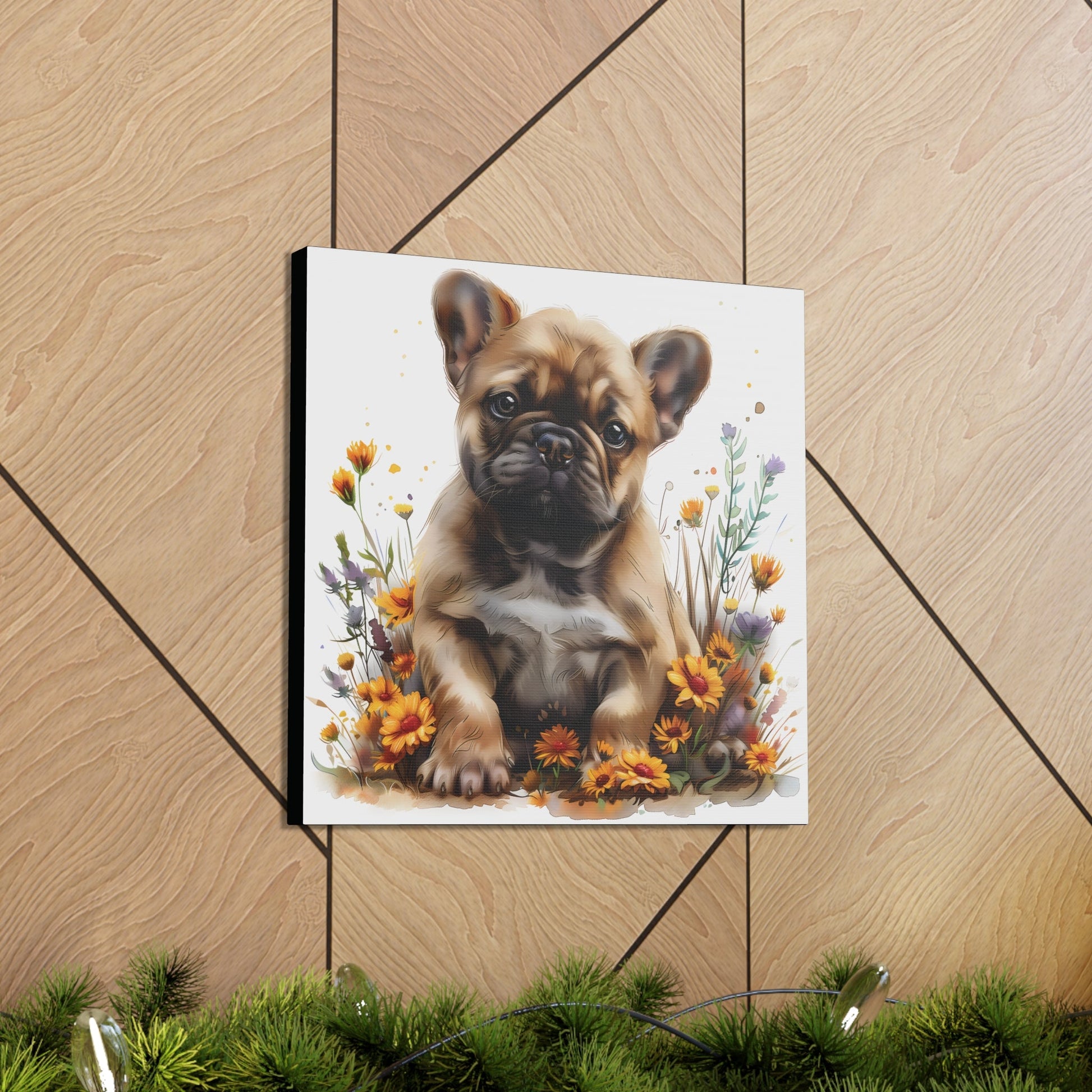 "Adorable Tan French Bulldog" - Canvas Print - Unchained Creation