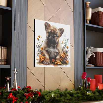 "Adorable Tan French Bulldog" - Canvas Print - Unchained Creation