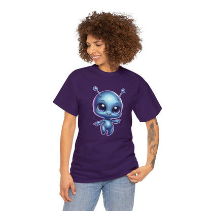 Cosmic Cutie Dancing - Adorable Alien Unisex Heavy Cotton Tee - Available up to 5XL - Unchained Creation